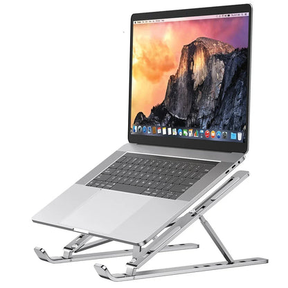 Foldable Riser Holder Computer Stand Laptops Elevator for Desk,UGREEN Aluminum Laptop Stand,Compatible with Air, Pro, Dell, HP, Lenovo More 10-14" Laptops Silver