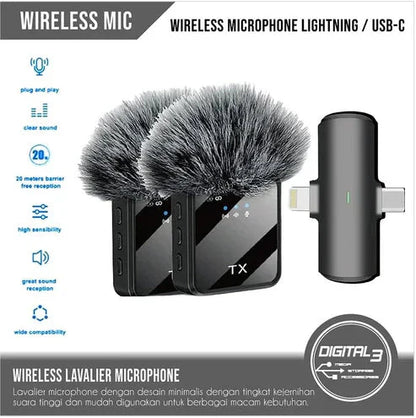 Wireless Lavalier Microphone – Crystal Clear Audio for Recording & Streaming